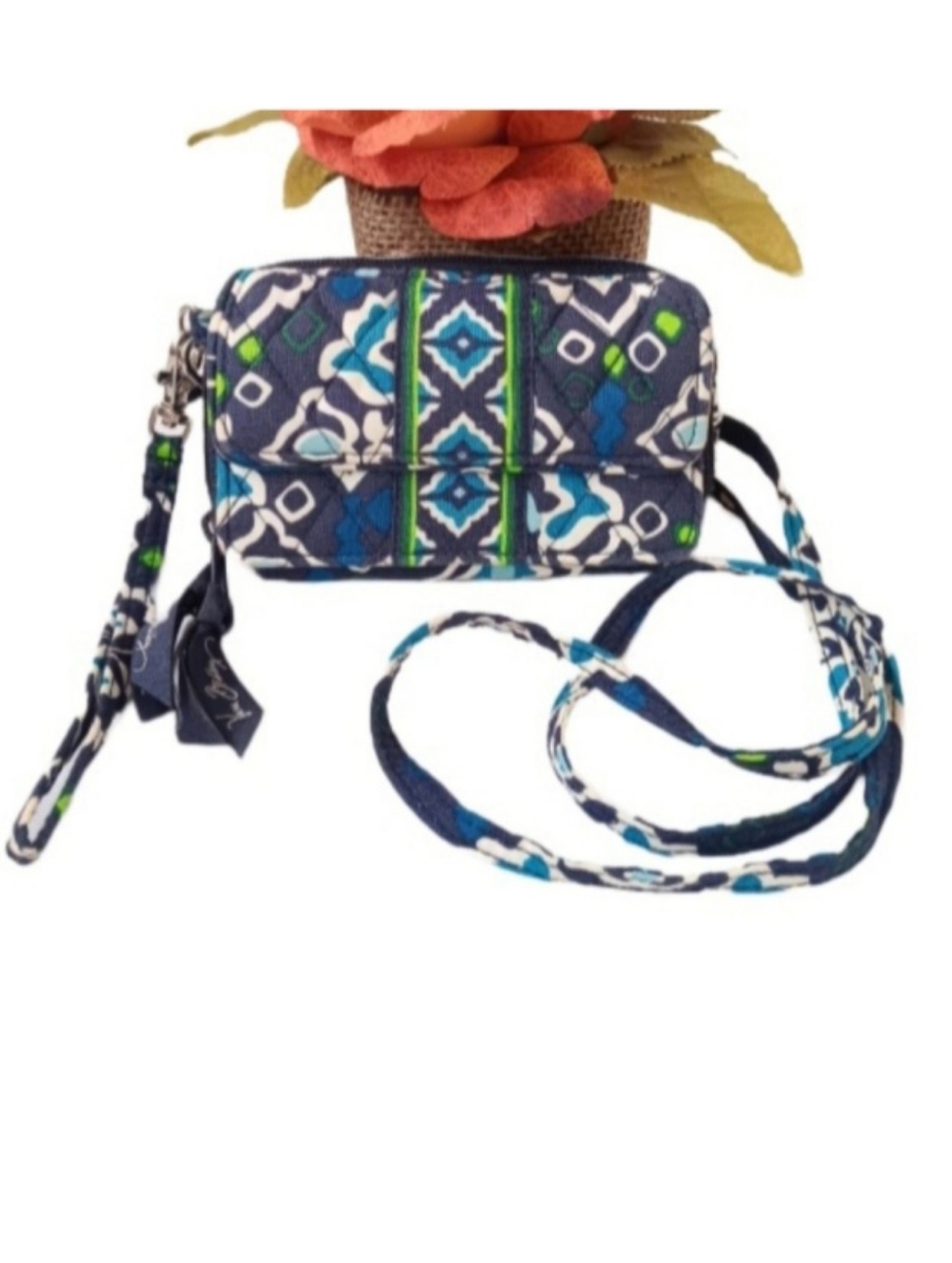 Vera Bradley Quilted Mini Crossbody, Wristlet, Wallet | EUC | Double Zip Around